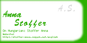 anna stoffer business card